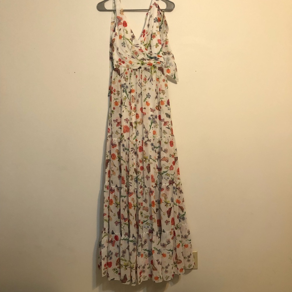Ieena For Mac Duggal Feminine Floral Maxi Dress Size 2